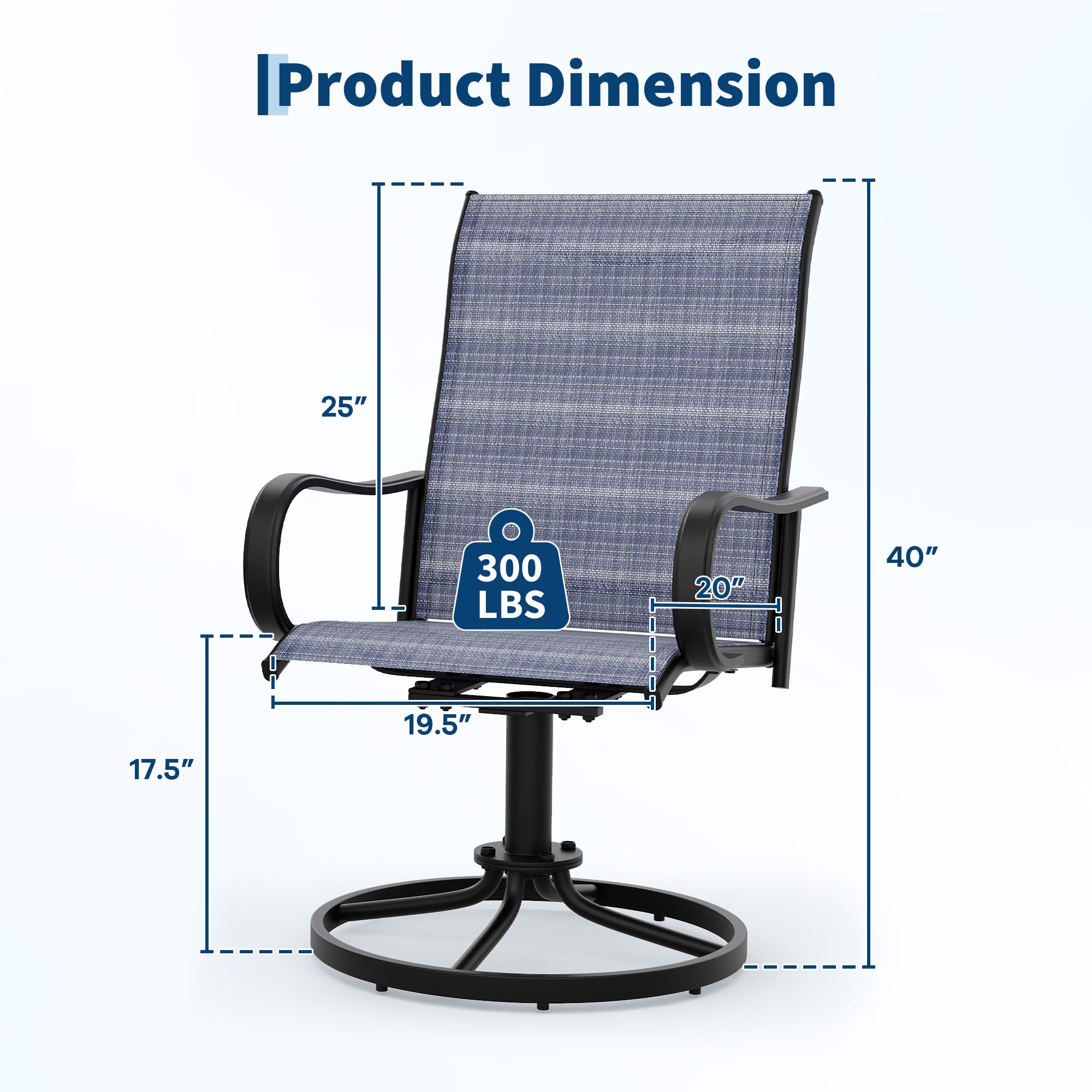 Ergonomic high-back outdoor dining chair