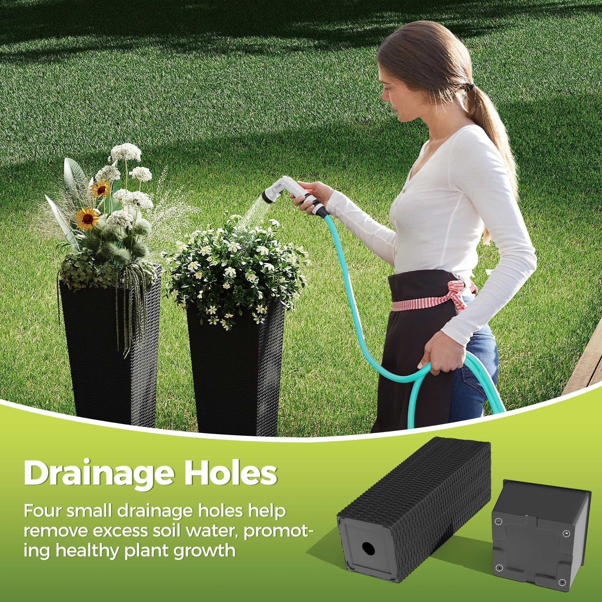 Tall outdoor planters for flowers shrubs herbs and small trees