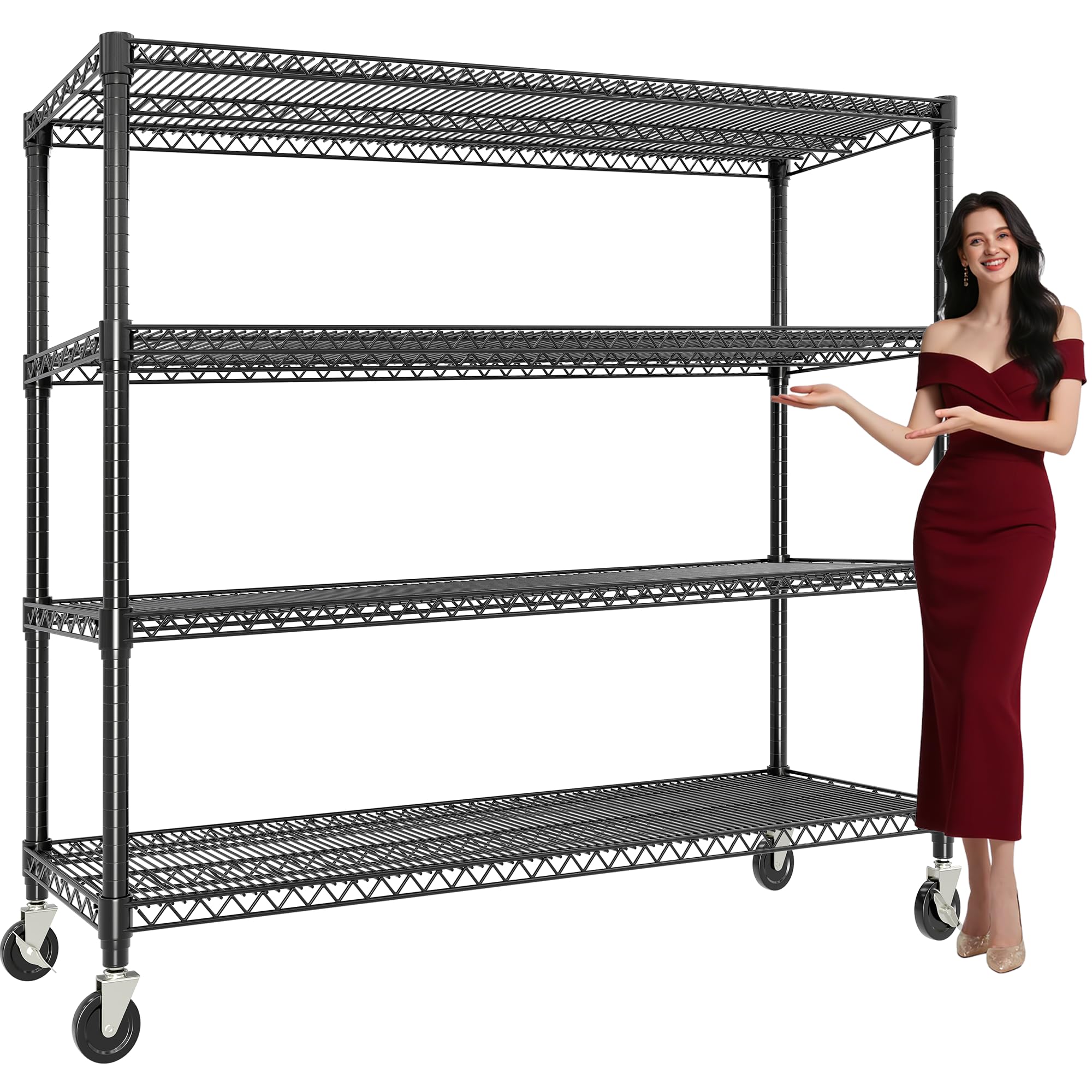 Heavy Duty Garage Home Storage Shelving Units, Rolling Industrial Storage Rack
