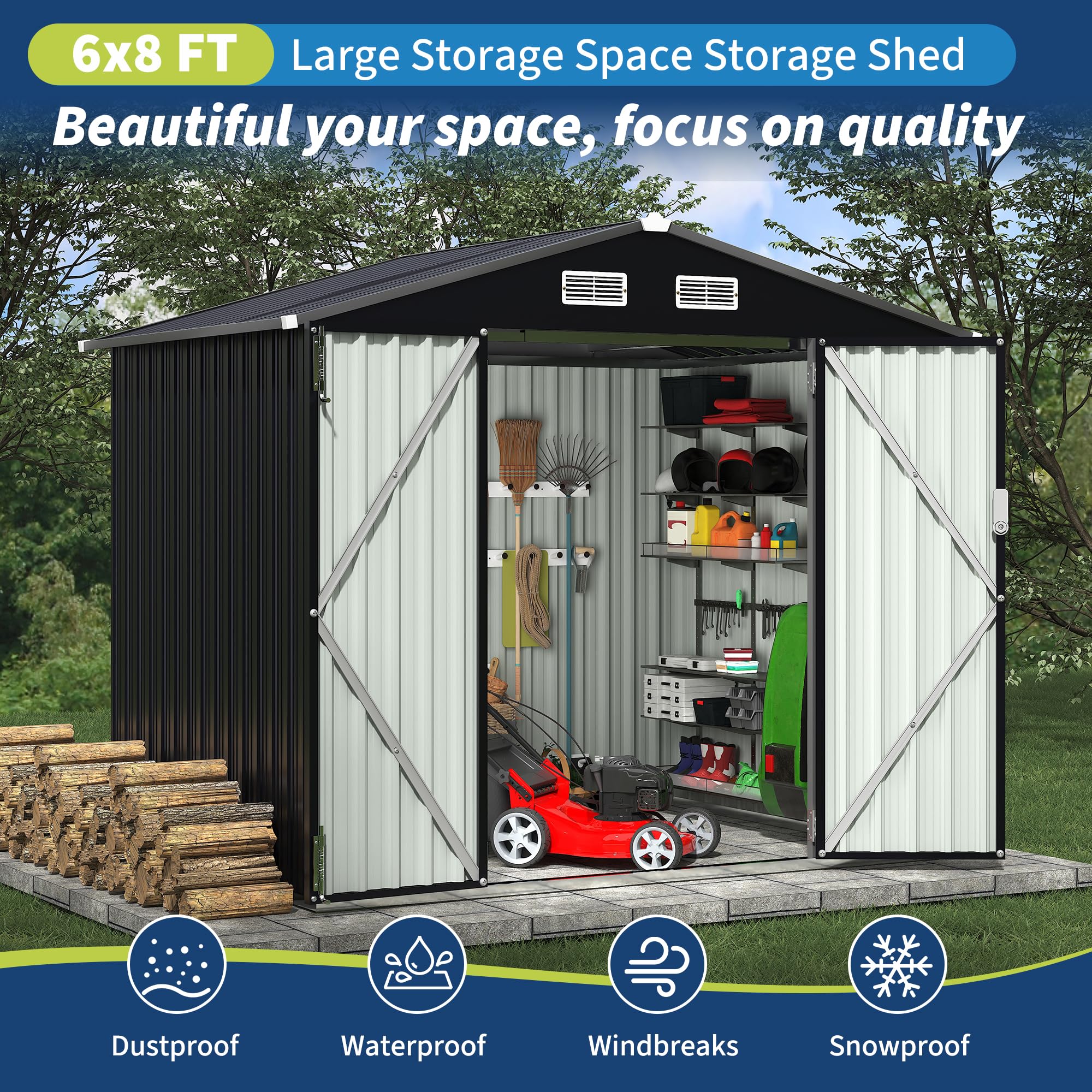 Outdoor storage shed ventilation openings