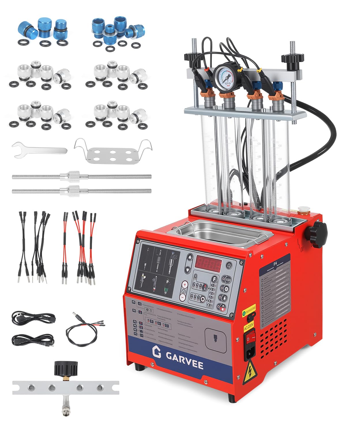 Fuel Injector Cleaner Tester Machine 0-10 Bar Pressure Pulse RPM Simulation