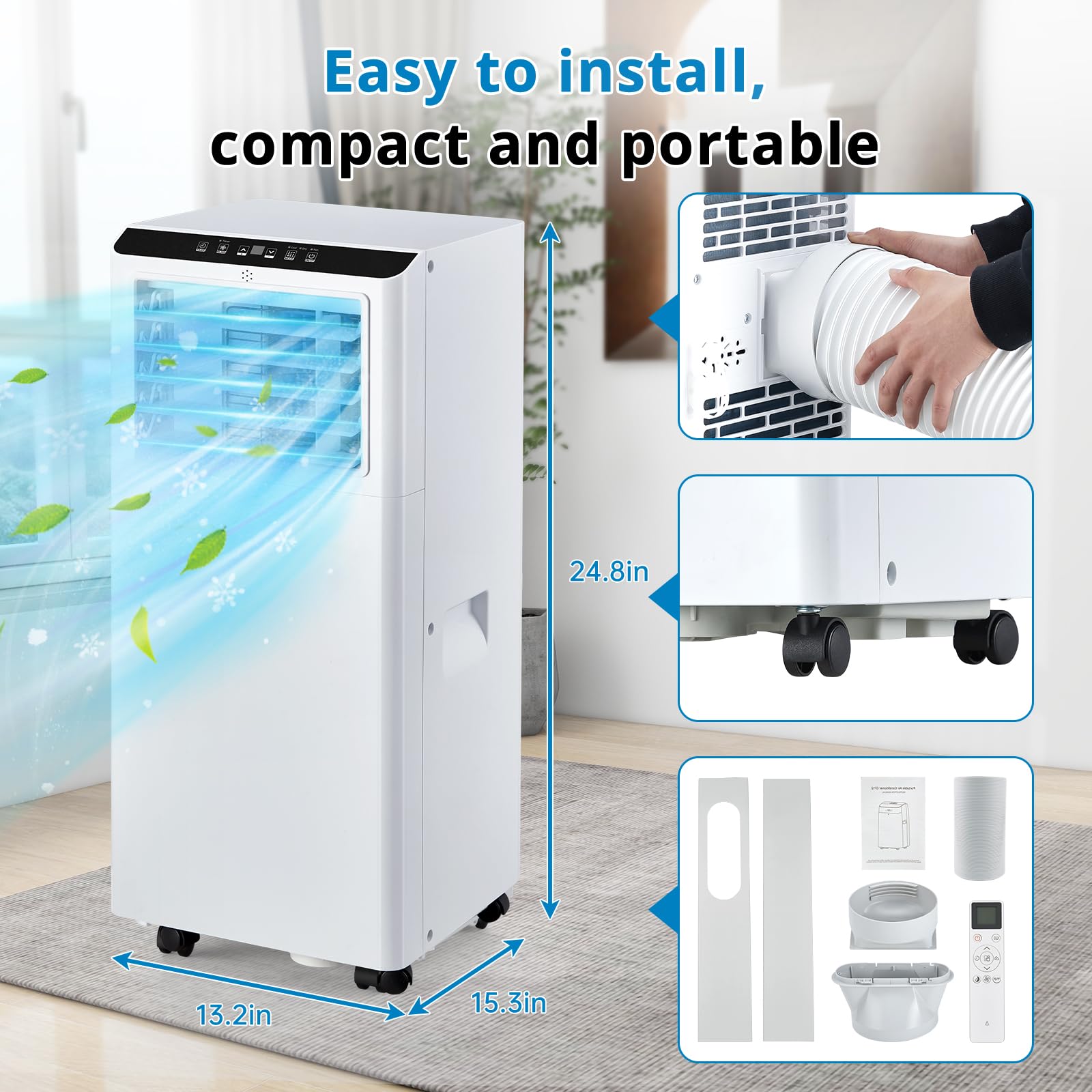 Dimensions 13.2 x 15.3 x 24.8 in Easy Installation