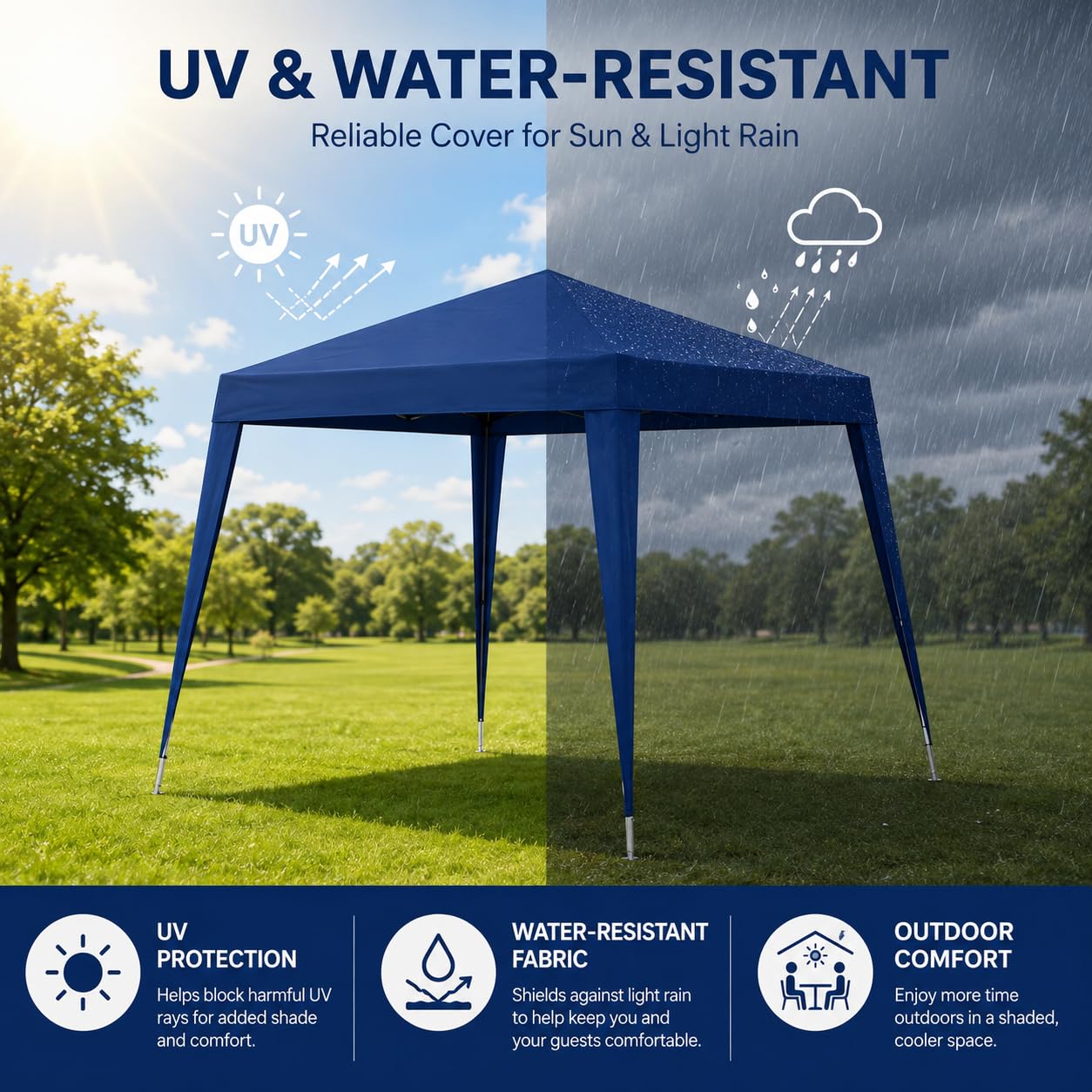 Quick folding pop-up canopy setup