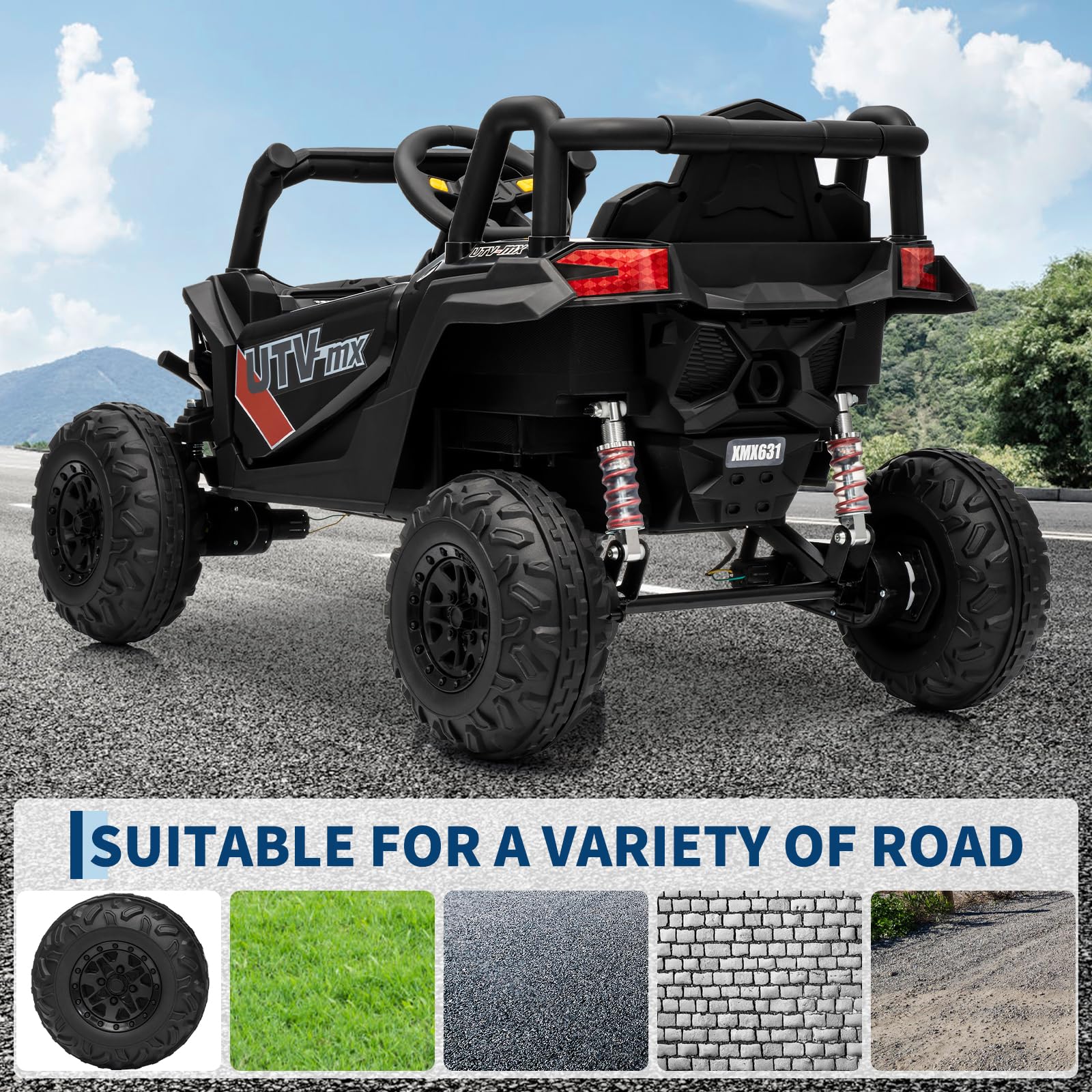 12V Kids Ride On UTV Car 4WD/2WD Electric Vehicle W/ Remote + Spring Suspension