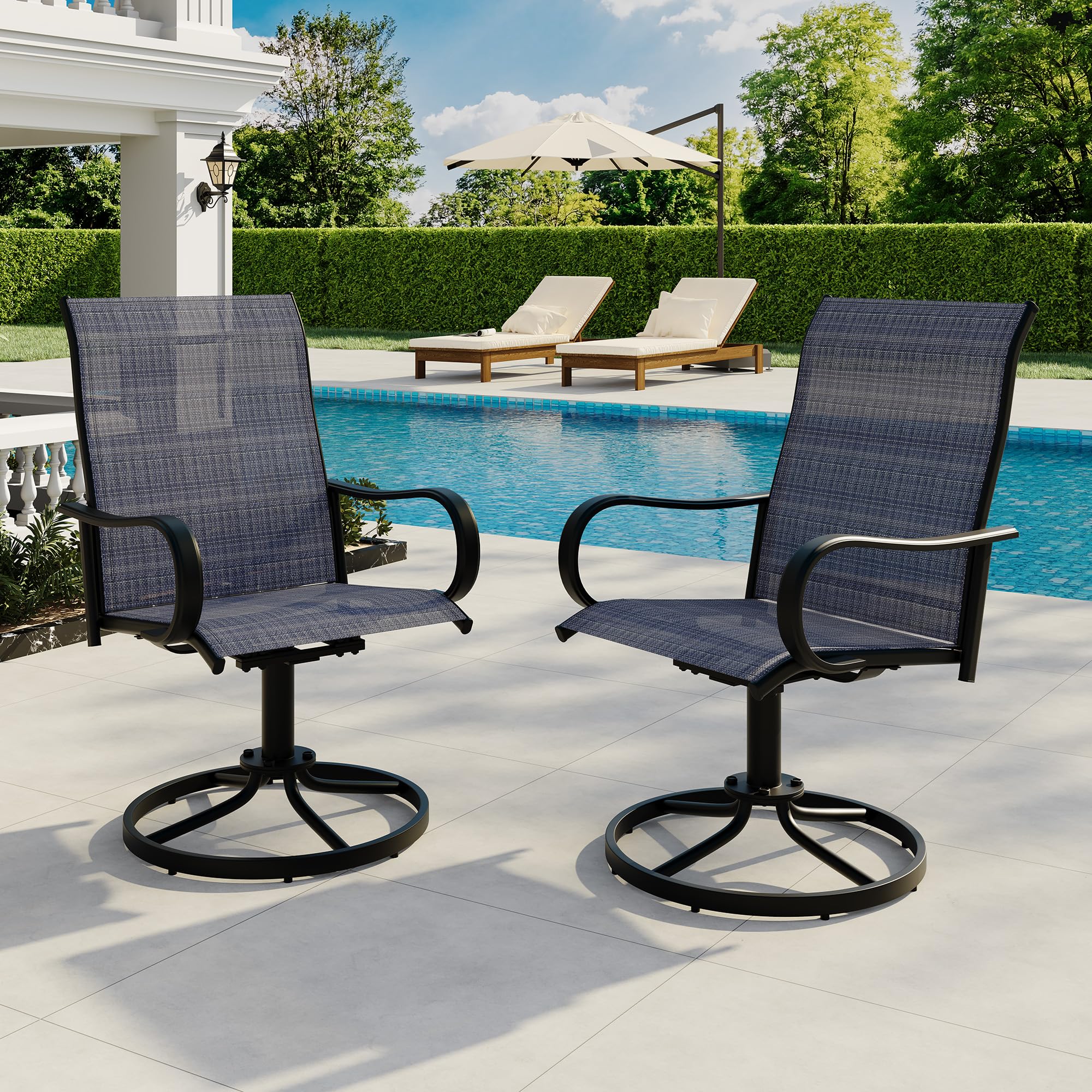 Patio chair with 360 degree swivel base