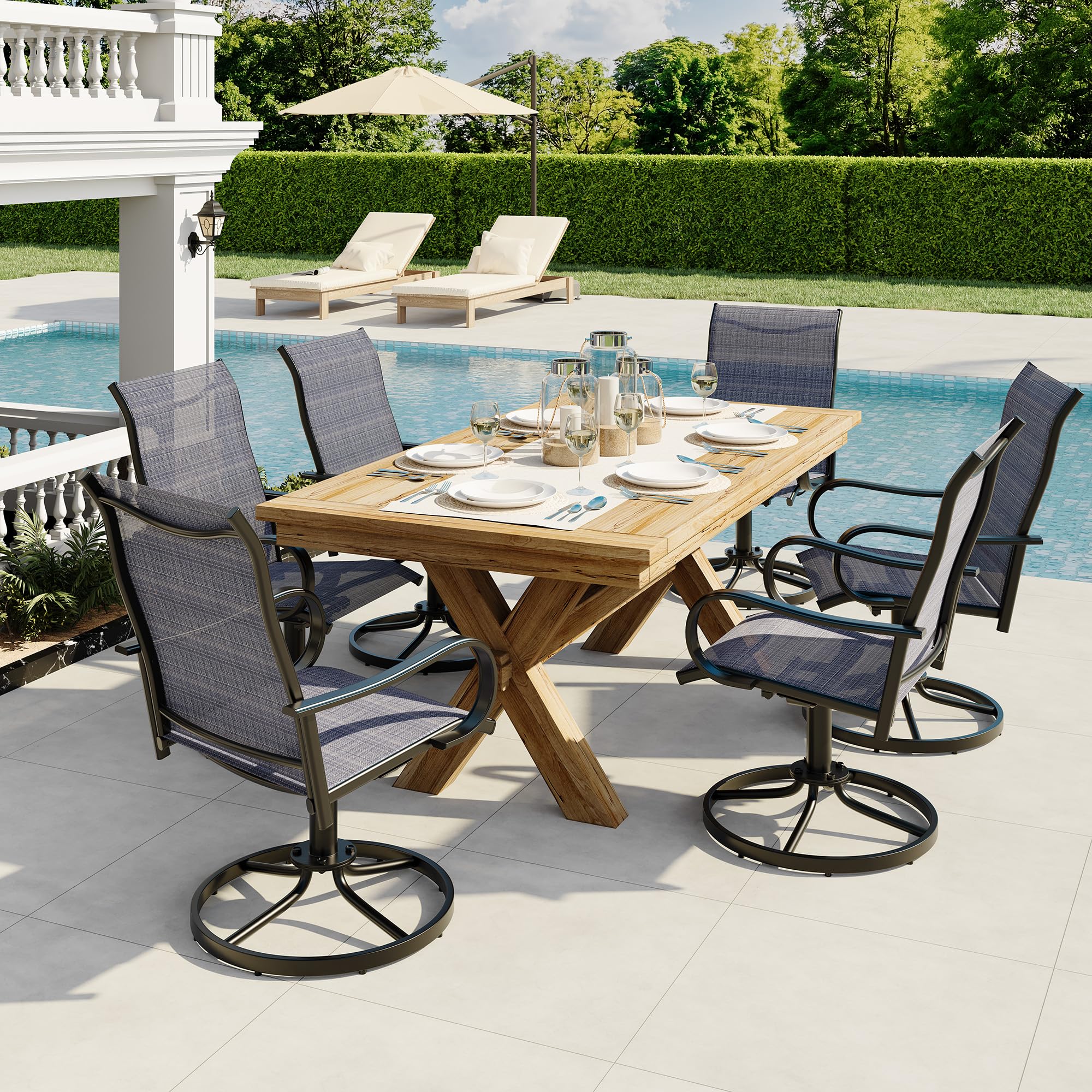Outdoor swivel chair with gentle rocking function
