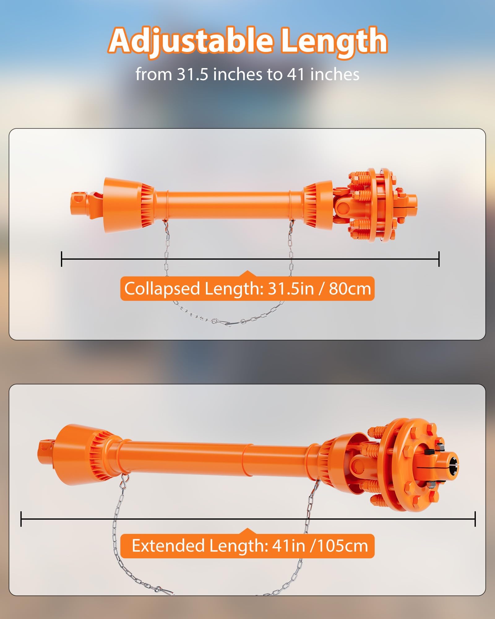 Eje de transmisión PTO Garvee Serie 4 Naranja con Embrague