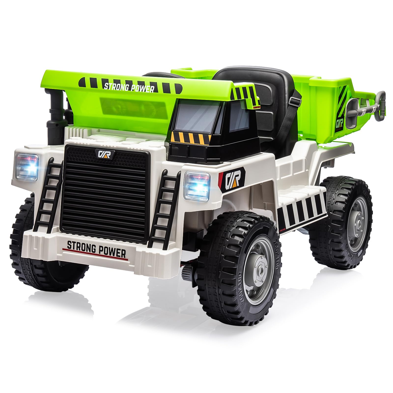 12V 4WD Kids Ride On Dump Truck Remote Dump Bed Shovel 2 Speed Outdoor Toy