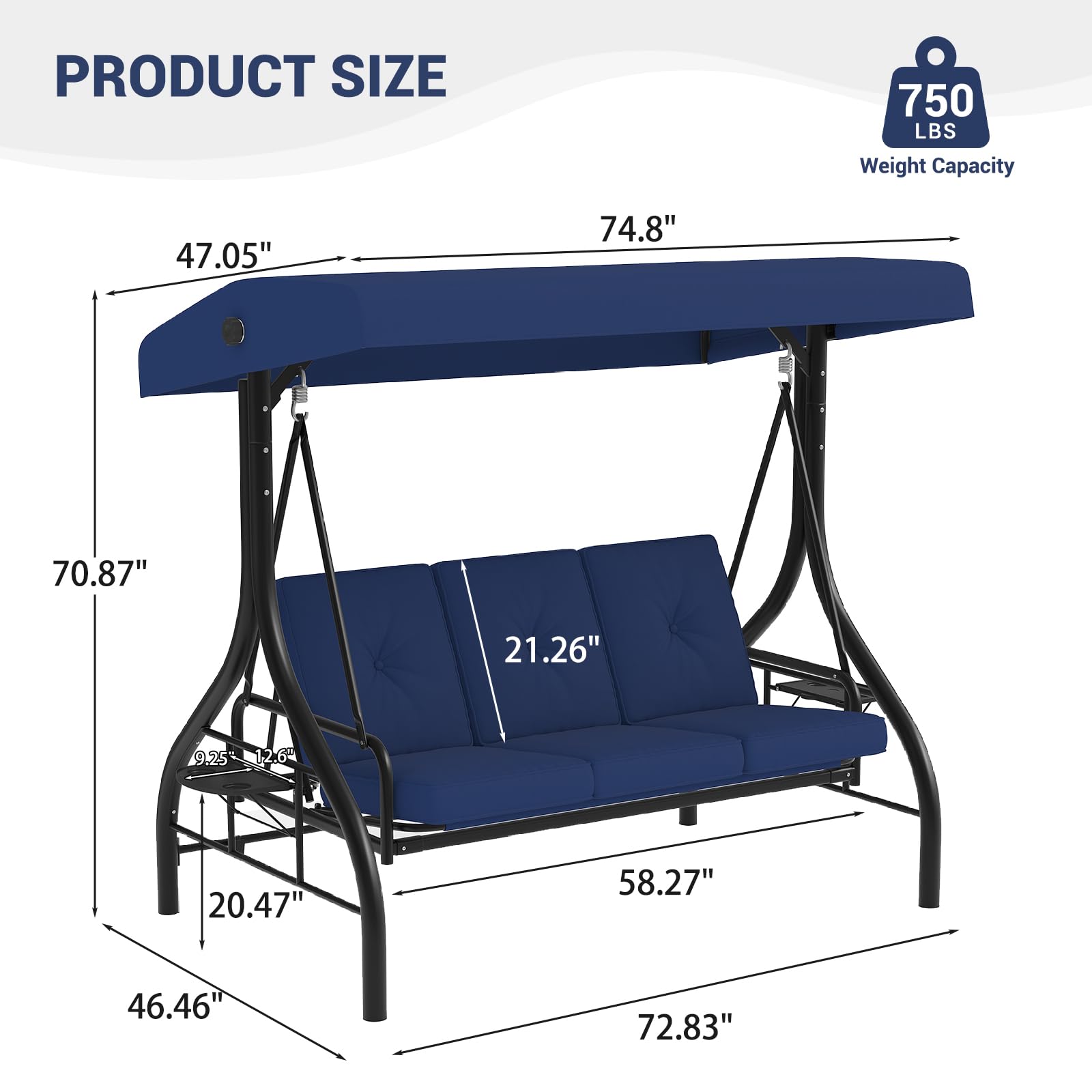 Heavy-duty springs on outdoor patio swing