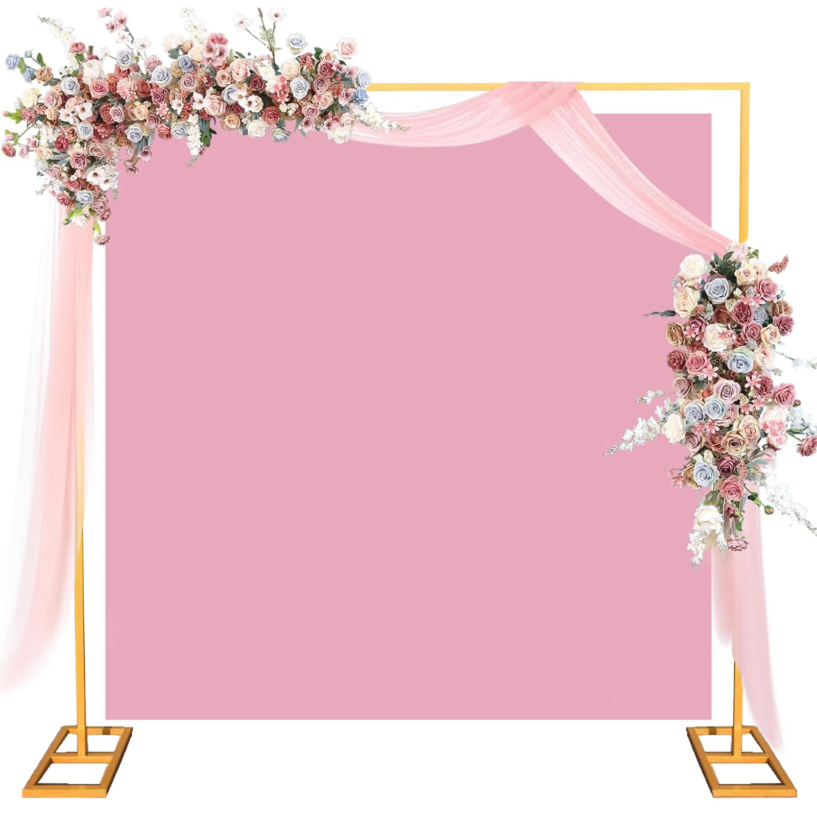 Garvee gold 8 x 8 ft square metal garden trellis arch