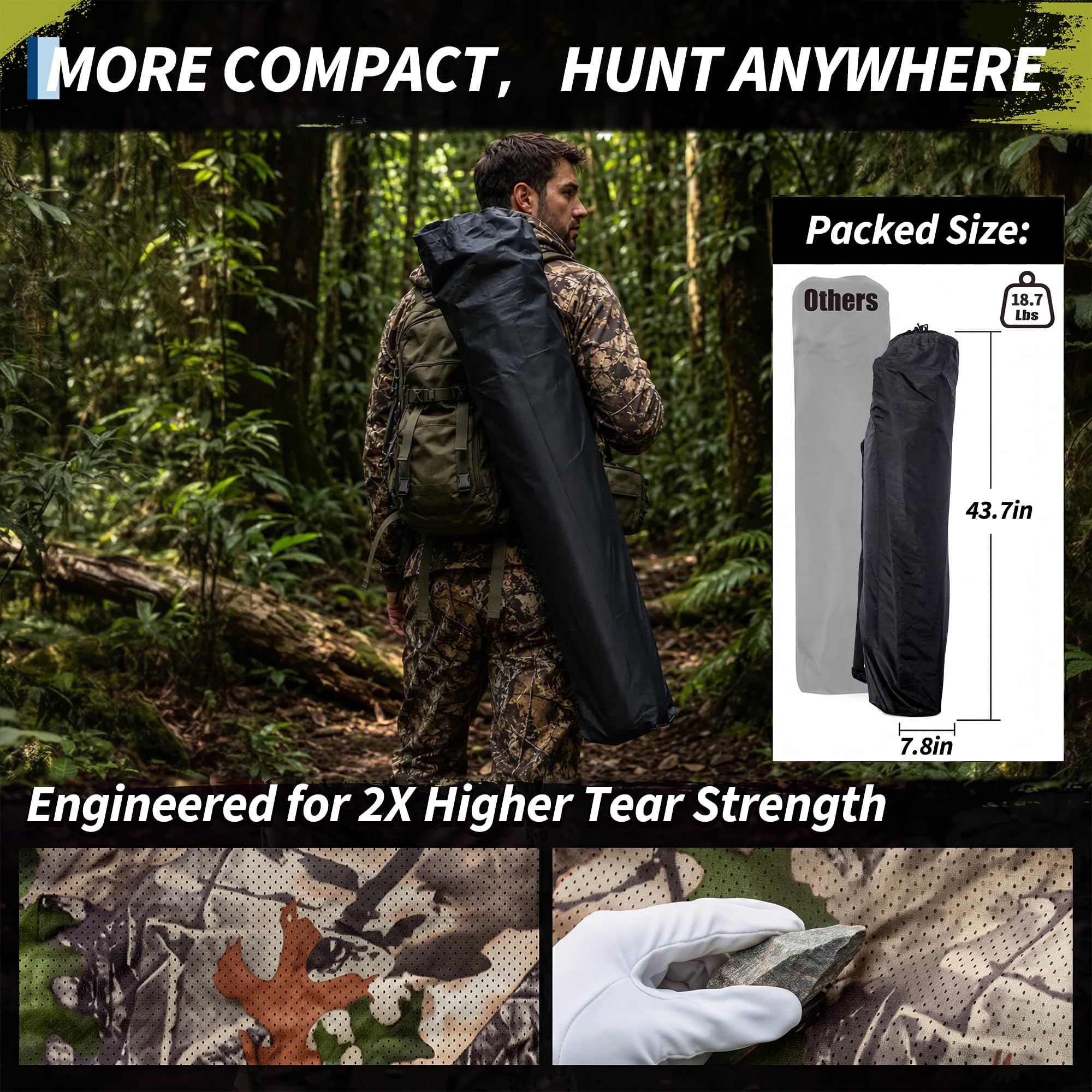 18.74 Lbs Lightweight Package with Ropes and Ground Stakes