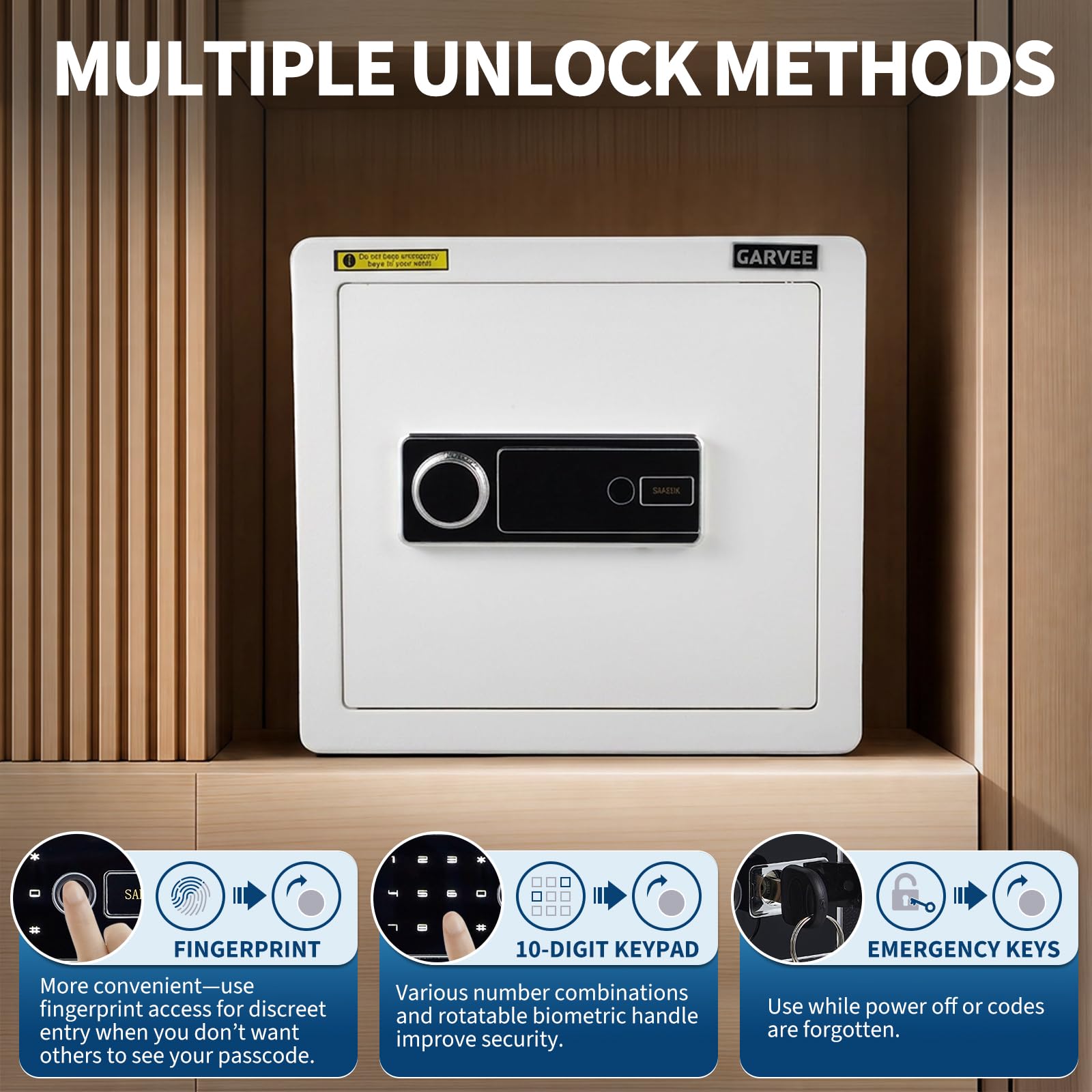 Biometric Fingerprint and 10-Digit Keypad - One-Touch Fingerprint Access, Backup Emergency Keys