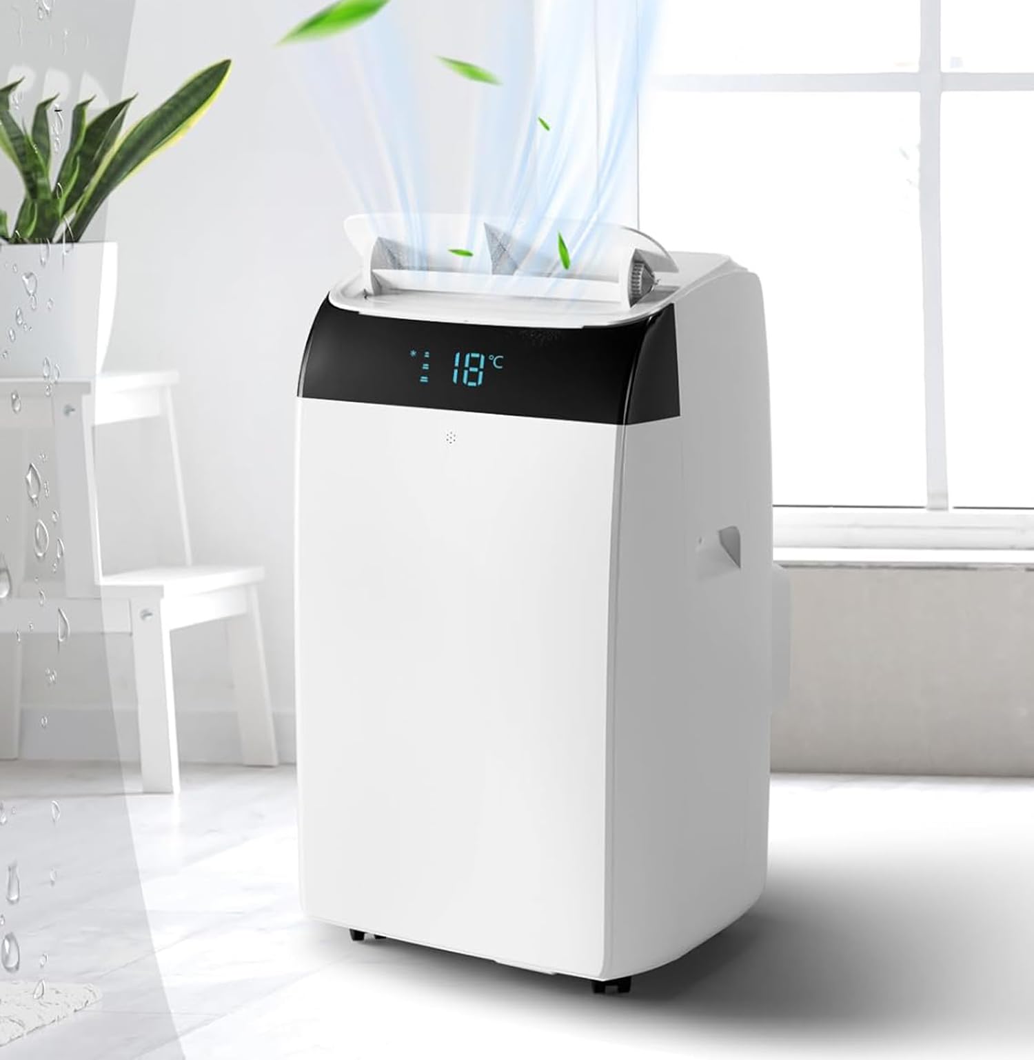 14000 BTU Portable Air Conditioner 3-in-1 for Rooms up to 750 Sq Ft Ultra-quiet