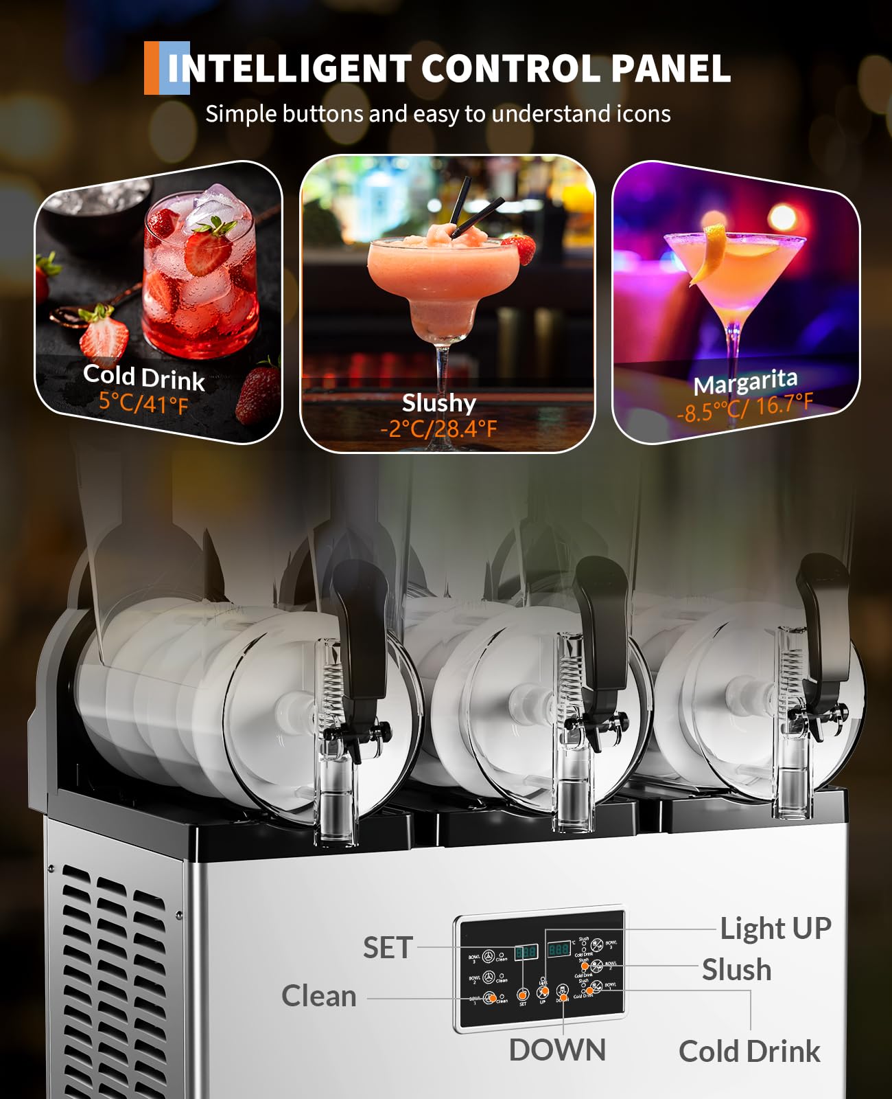 Multi-functional Slush Machine - 45L Capacity Double Tanks