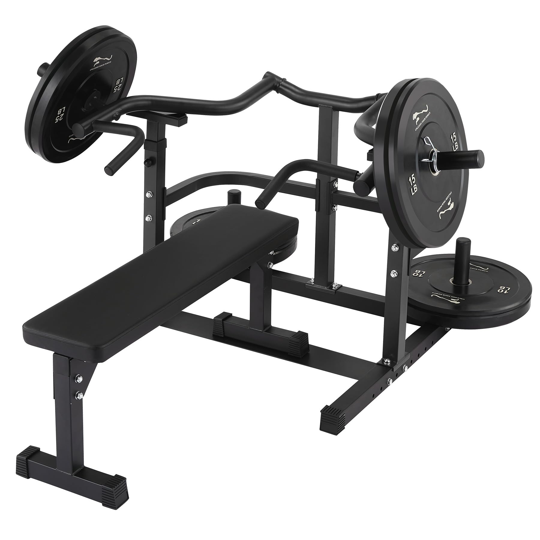 Chest Press Machine Independent Converging Arms Adjustable Flat Bench Home Gym