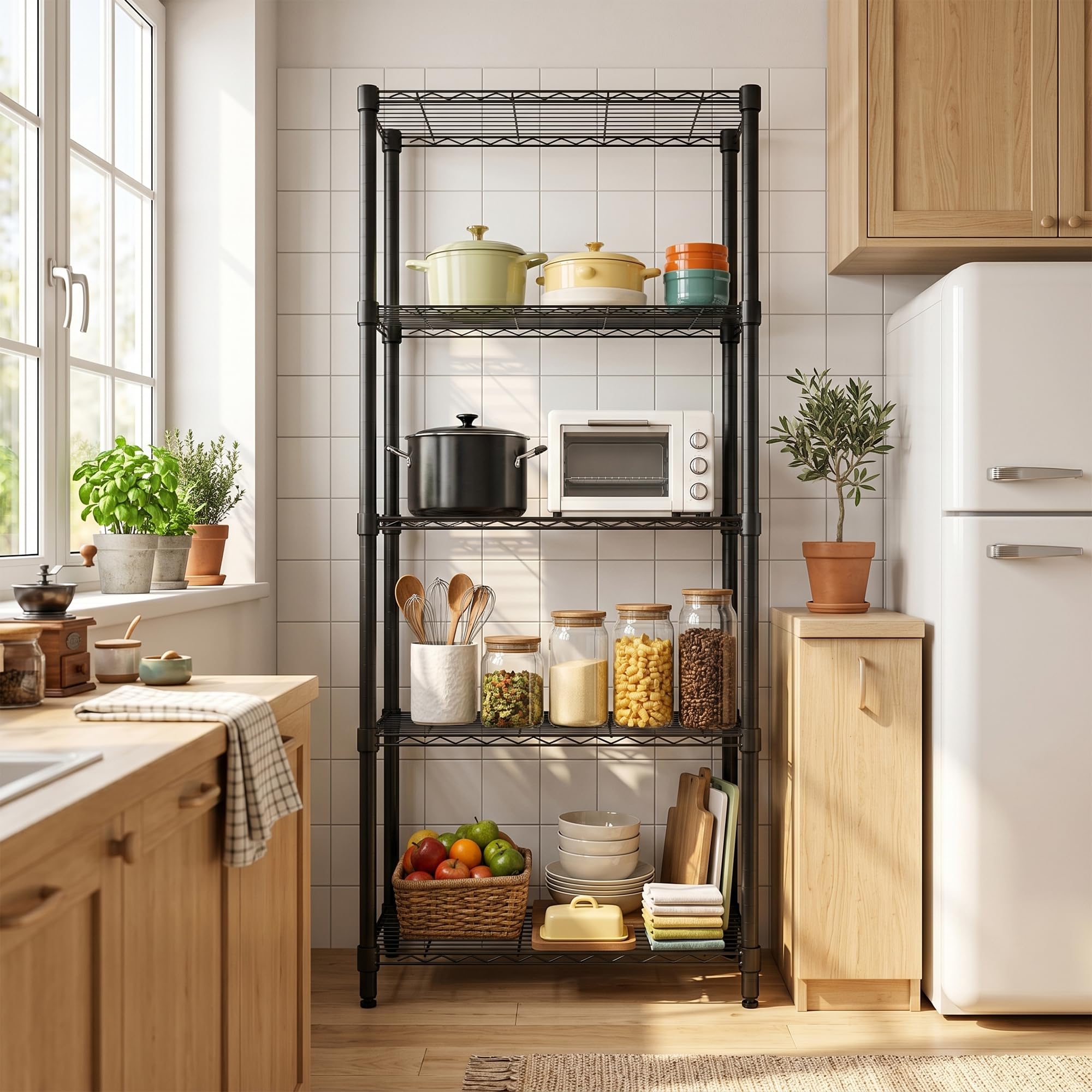 Heavy-Duty 5-Tier Metal Storage Shelving Unit Industrial Organizer Shelves