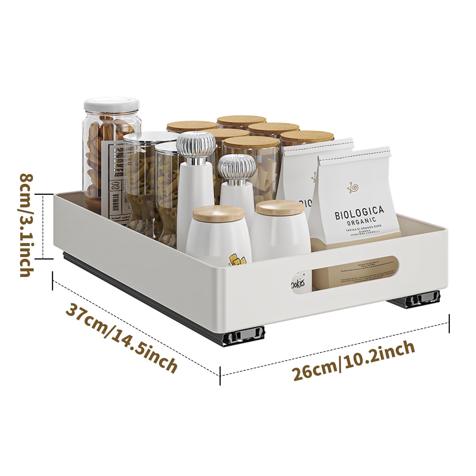 Pull Out Cabinet Organizer, Sliding Drawer Storage Basket for Kitchen Pantry - Produktbild 3