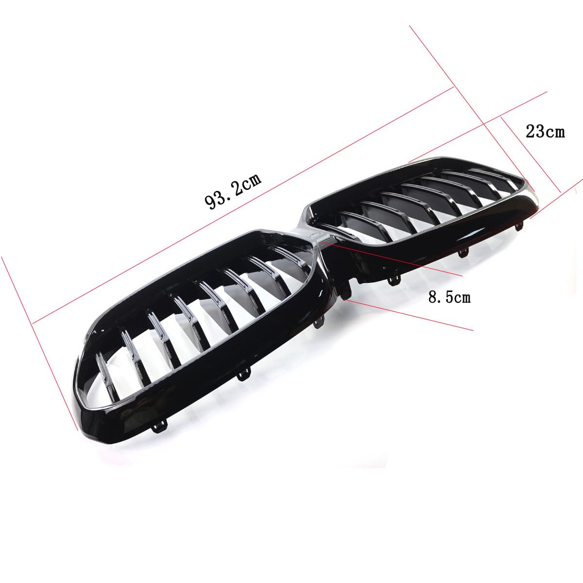 Garvee Griglia Anteriore Sportiva Nero Lucido per Serie 5 G30/G38 2017–2024, Doppio Rene a Linea Singola in ABS Resistente ai Raggi UV - dettaglio 5