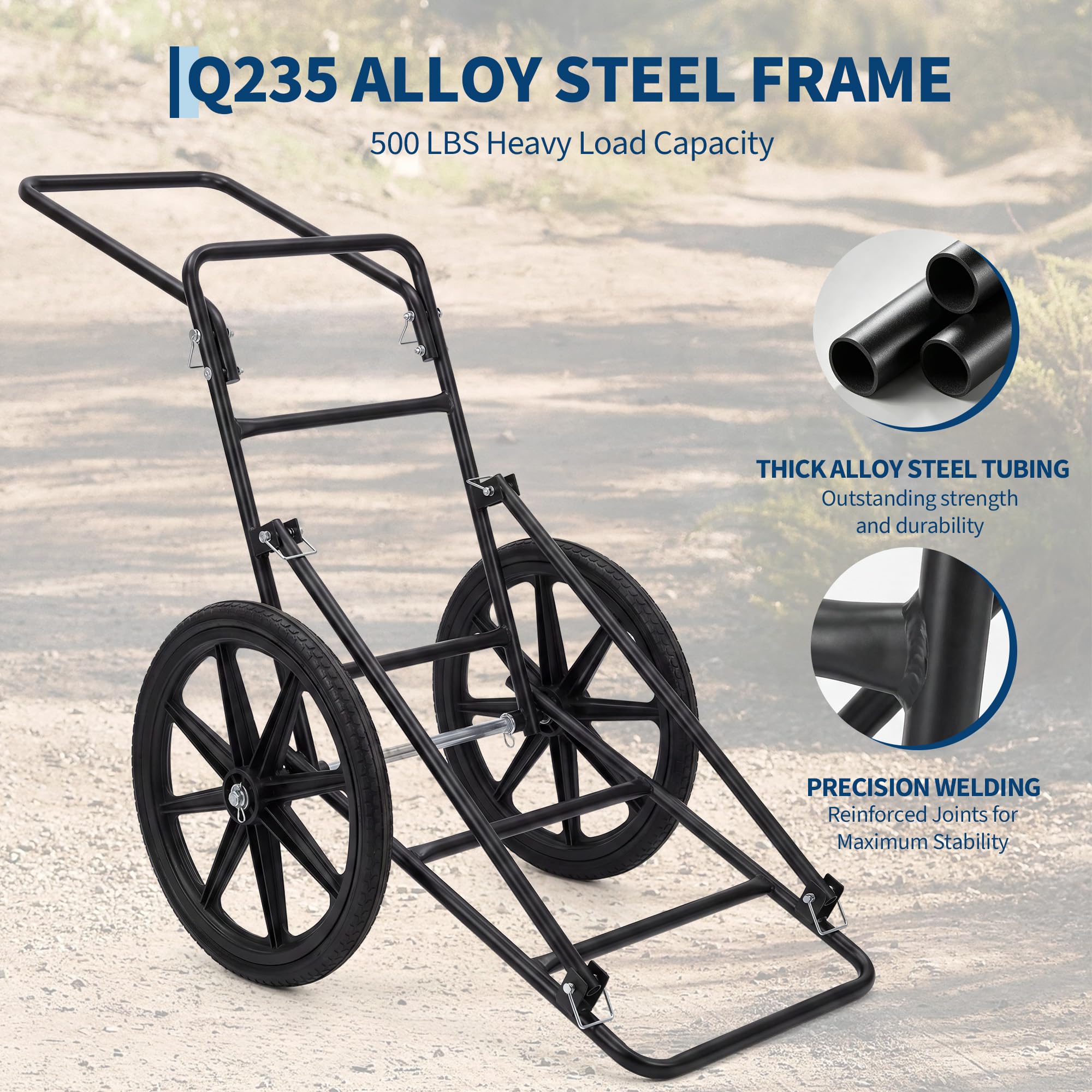 19 Inch Large Diameter All Terrain Wheels on Rough Trail