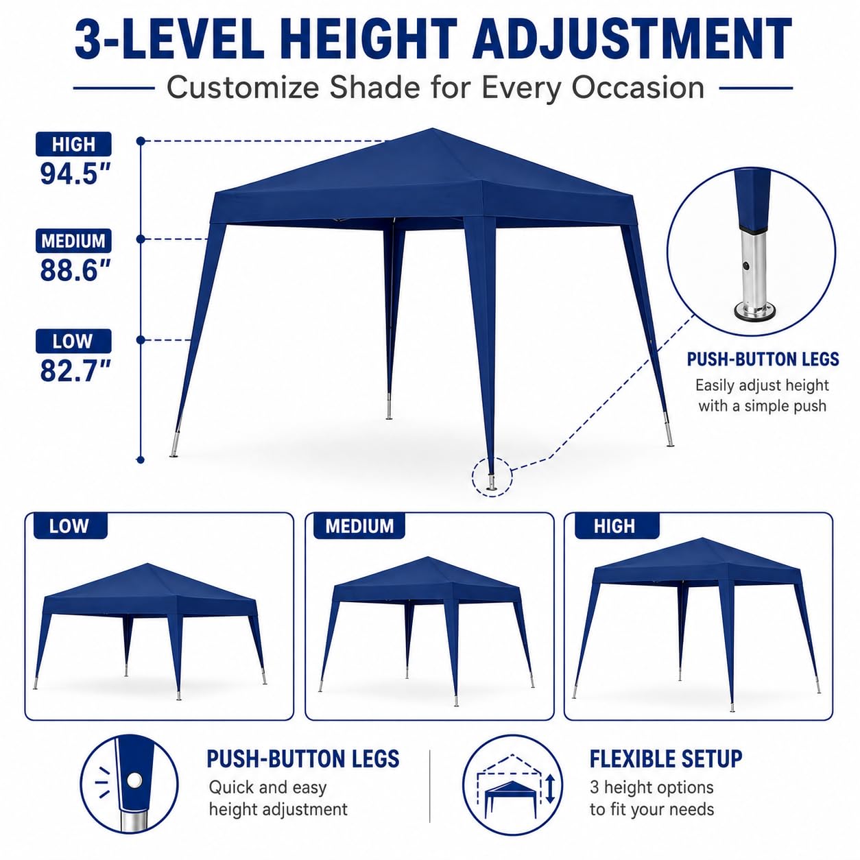 Pop-up canopy for camping picnics parties and outdoor events