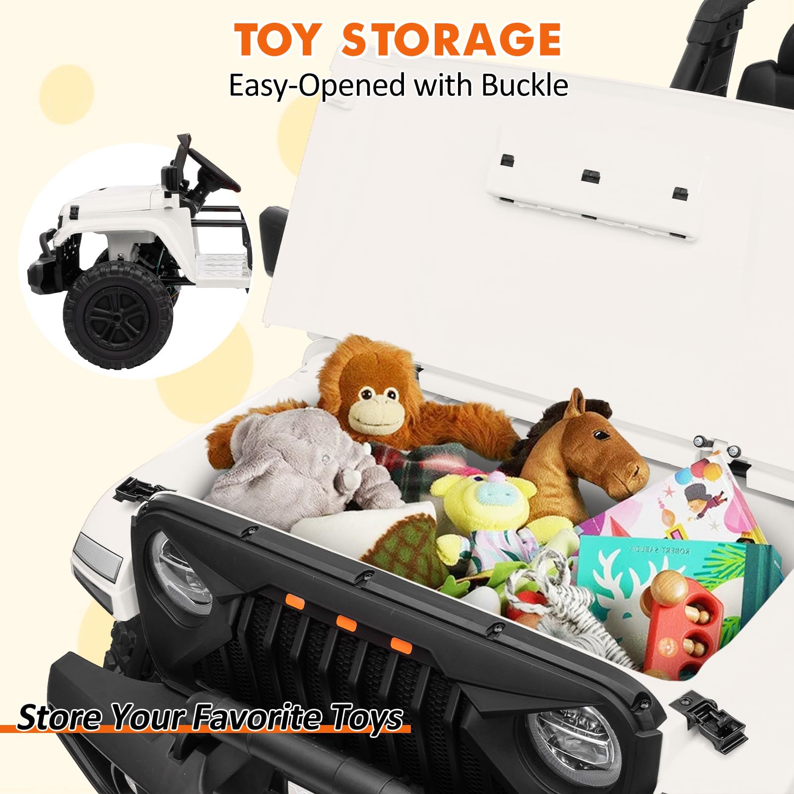24V 4WD 2 Seater Kids Ride On Truck Electric Car with Remote Control Bluetooth