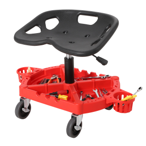 Rolling Mechanic Stool Creeper Seat Chair with Tools Tray, 300 lbs Height Adjust
