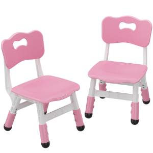 2 Pack Adjustable 3 Level Height Kids Anti-Slip Plastic Toddler Small Chair