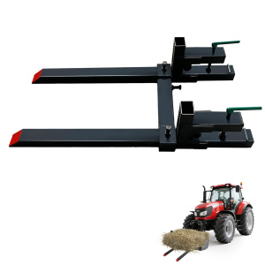 60" Clamp on Pallet Forks 2000lbs for Loader Bucket Tractor with Adjustable Bar