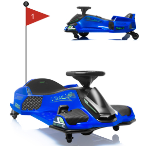 24V Kids Electirc Drifting Go Kart Car Built-in Music Colorful Tail LED Light