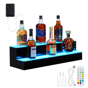 LED Liquor Bottle Display Shelf 2 Tier  Bar Display Shelf Ac