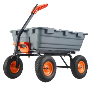 Poly Garden Dump Cart Heavy-duty Yard Carts and Wagons 800 lbs 10" Tires 