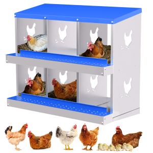 Chicken Nesting Boxes 6/8/10-Hole Metal Easy Egg Collection Coop Roll Away