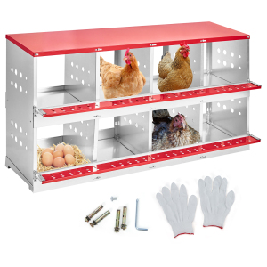 Metal Chicken Nesting Box – for Laying Eggs Compartment Wall Mounted Coop Nest