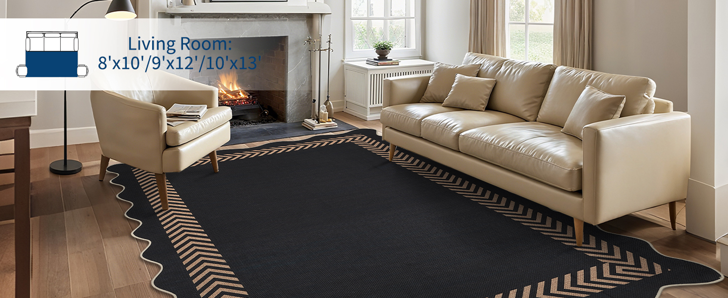 Indoor living room scene featuring a GARVEE easy-jute style rug in a modern neutral home