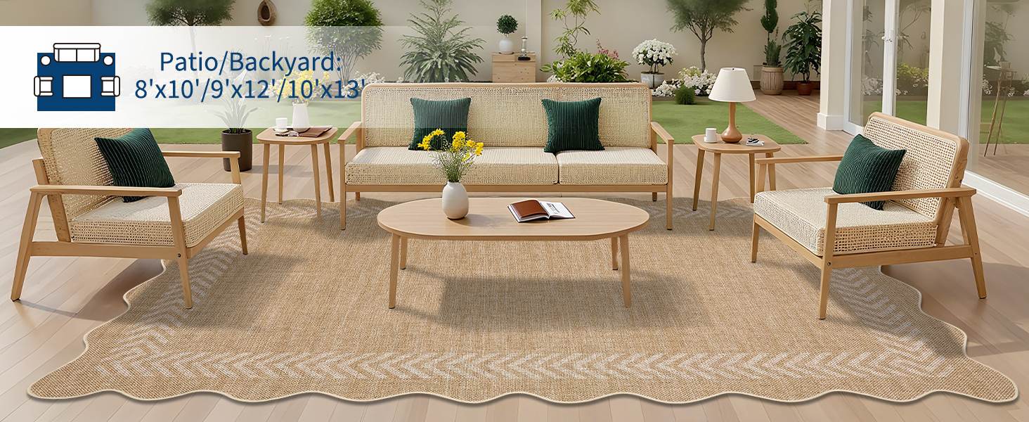 Easy-jute washable rug in a patio or backyard seating area