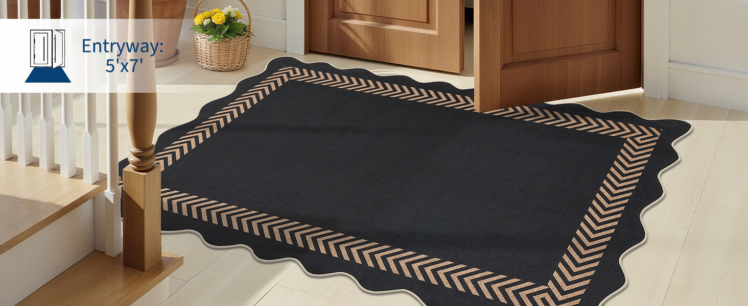 Easy-jute indoor rug styled in an entryway for a clean modern look