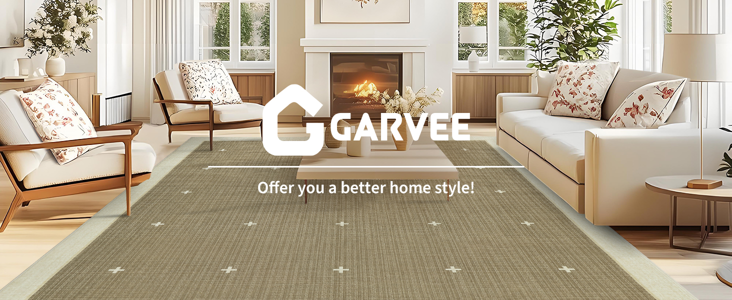 Garvee modern celestial print faux cashmere rug in a cozy living room setting