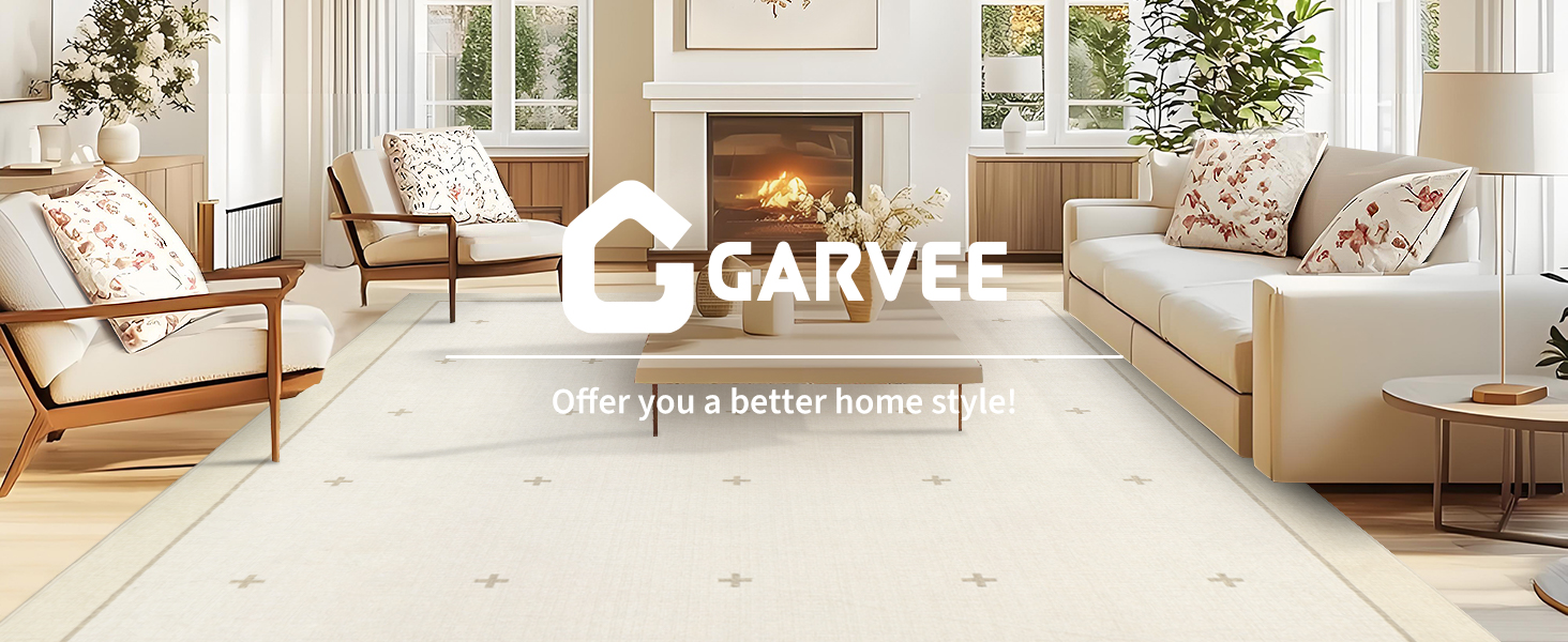 Garvee Modern Elegance Beige Rug for Living Room - Offer you a better home style