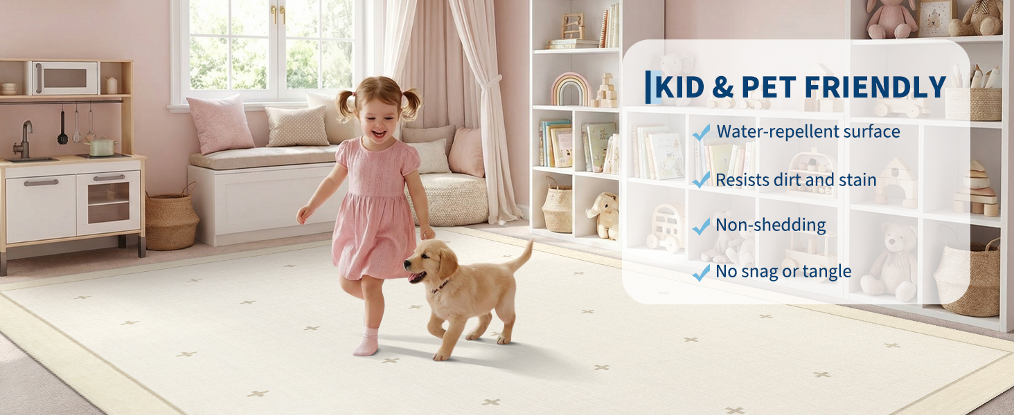 Garvee Washable Rug Kid and Pet Friendly Features List